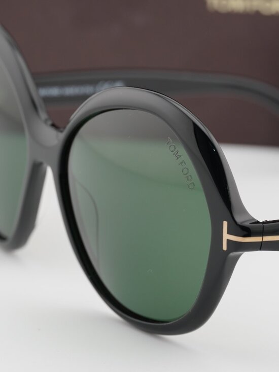 Tom Ford Annabelle-02 FT1282 01N Round Sunglasses - Black / Green